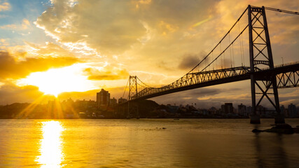 sunset over the bridge in Florianopolis Santa Catarina Brazil Florianópolis