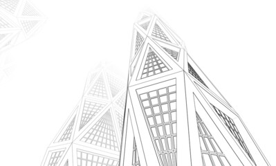 abstract futuristic architecture 3d illustration