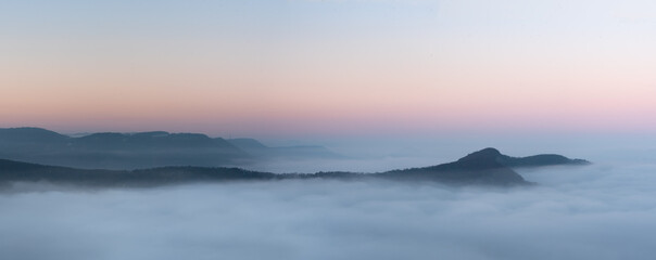 fog over the mountains