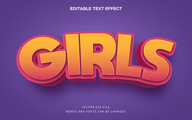 Editable 3d Girl Text Effect