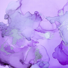 Purple Liquid Paint Waves. Luxury Smoke Alcohol