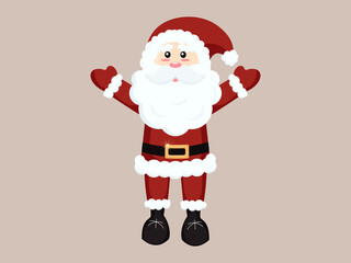 Christmas Santa Claus icon on a green background. Vector illustration for postcards, banners, greeting cards, etc.