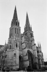 Cathedral Sees, Normandy, France. Black and white photography of a cathedral in France, Europe.