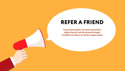Referral program. Vector template with copy space.