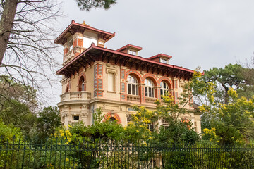Arcachon in France, typical villa in a luxury neighborhood
