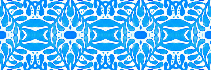 Azulejos tiles. Seamless portugal mosaic. Retro majolica texture.