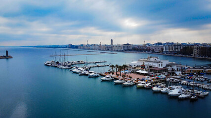 Fototapeta na wymiar Port of Bari at the Italian east coast - travel photography