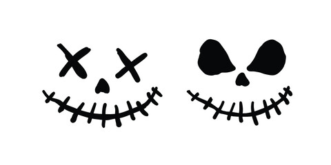 halloween skull hand drawing black simple 