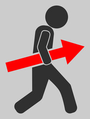 Arrow robber vector icon. An isolated flat icon illustration of arrow robber with nobody.