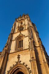 Gothic tower of the Cathedral of Oviedo in Spain