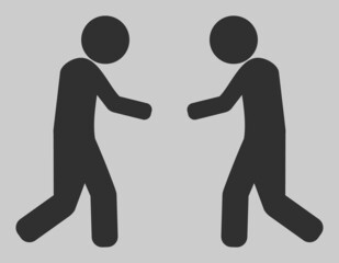 Friends meeting vector icon. An isolated flat icon illustration of friends meeting with nobody.