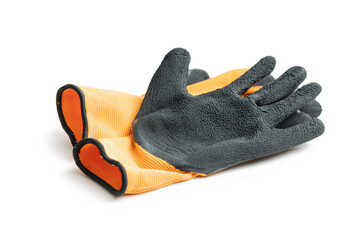 Textile work gloves with rubber