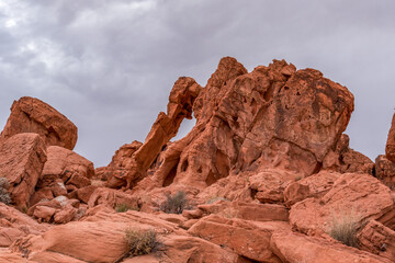 The Elephant Rock, a scenic formation in the Valley of Fire State Park, Nevada