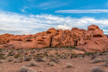 Magnificent red colored rock in the Valley of Fire, Nevada