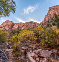 Gorgous landscape of Left Fork Trail to the Subway gorge, Zion NP