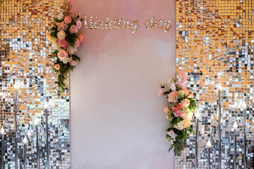 wedding decor with flowers in the hall