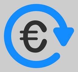 Euro pay again vector illustration. An isolated flat icon illustration of euro pay again with nobody.