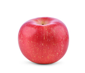 Whole fresh red apple isolated on white background.