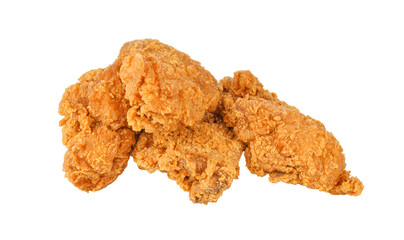 Fried chicken isolated on white background.
