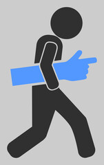 Index finger courier vector illustration. An isolated flat icon illustration of index finger courier with nobody.