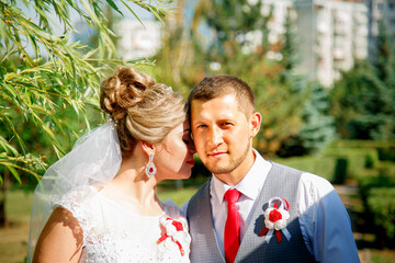 Beautiful and romantic wedding, groom and bride! Family and Marriage. Creation of a family, marriage!