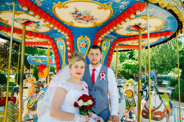 Beautiful and romantic wedding, groom and bride! Family and Marriage. Creation of a family, marriage! Engagement ring