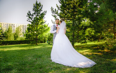 Beautiful and romantic wedding, groom and bride! Family and Marriage. Creation of a family, marriage! Engagement ring