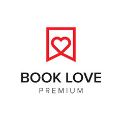 book love logo icon vector template