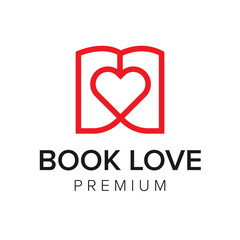 book love logo icon vector template