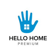 Fototapeta premium hello home icon vector template
