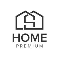 letter S home logo icon vector template