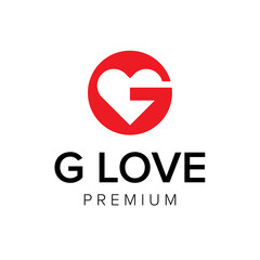 letter G love logo icon vector template