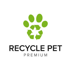 recycle pet logo icon vector template