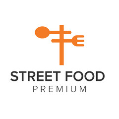 Obraz premium street food logo icon vector template