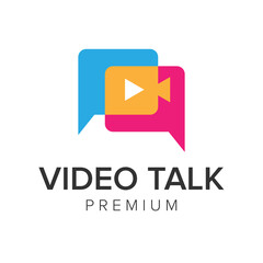 video talk logo icon vector template