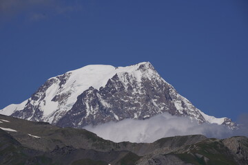 Snowy peak of Mont Blanc in the French Alps