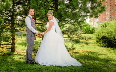 Beautiful and romantic wedding, groom and bride! Family and Marriage. Creation of a family, marriage! Engagement ring