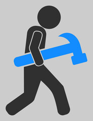 Hammer courier vector illustration. An isolated flat icon illustration of hammer courier with nobody.