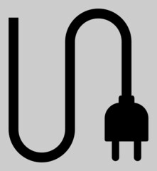 Electrical cord vector icon. An isolated flat icon illustration of electrical cord with nobody.