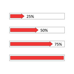 Loading bar progress status templates. Isolated element for banner, web, sticker. Vector illustration