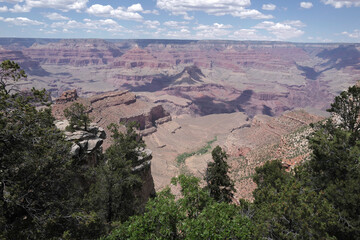Fototapeta premium Scenic panorama of Grand canyon panorama. View Arizona USA from the South Rim. Amazing panoramic picture of the Grand Canyon National Park.