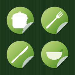 cooking elements icon set