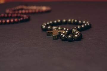 rosary beads orthodox cross close-up christianity faith the bible