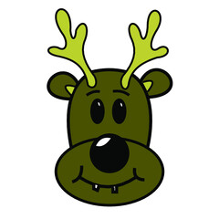 Funny reindeer with. vector illustration isolated. 