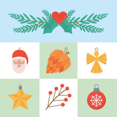 christmas symbols icon set