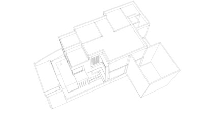 modern house architecture sketch