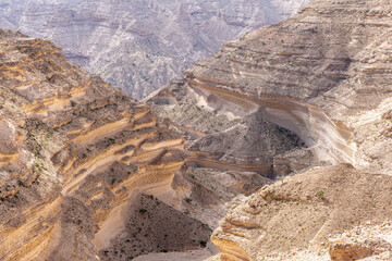 The intricate patterns of Oman's mountainous canvas