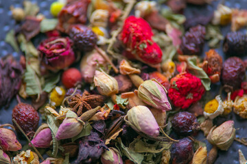 dried flowers in a basket