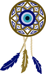 evil eye vector - symbol of protection - blue turkish