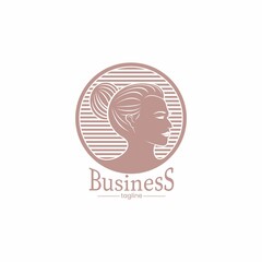 old style woman logo vector illustration for business logo or icon